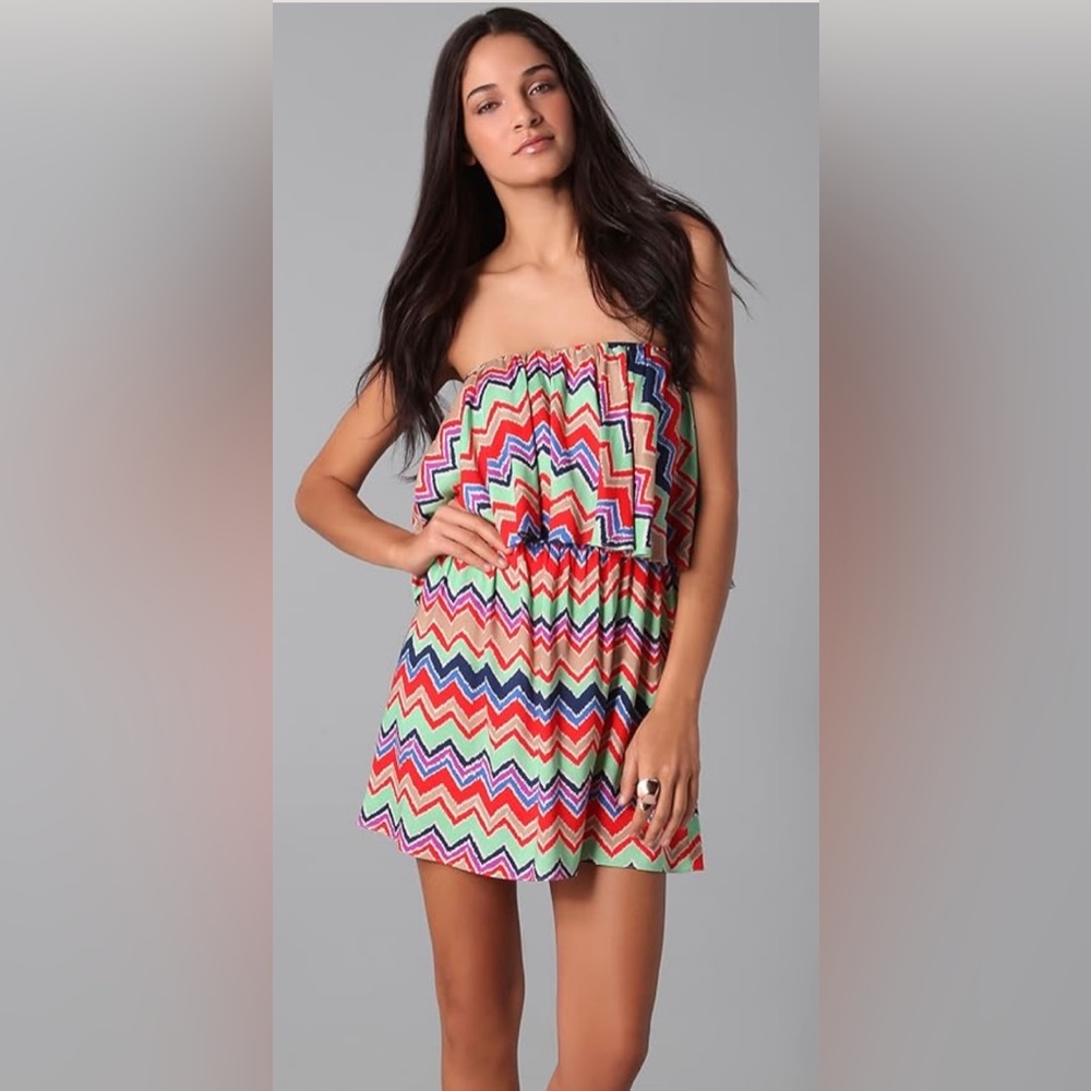 MISA Lucia Strapless Mini Dress - Picture 1 of 9